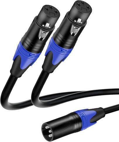 Danfetsoy XLR Splitter 1 Female to 2 Male, Balanced XLR Splitter Cable for Microphone Power Supply, Stage Light, Camcorder, Microphone, Audio System, etc(30cm/11.8inch) in Saudi Arabia
