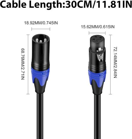 Danfetsoy XLR Splitter 1 Female to 2 Male, Balanced XLR Splitter Cable for Microphone Power Supply, Stage Light, Camcorder, Microphone, Audio System, etc(30cm/11.8inch) in Saudi Arabia