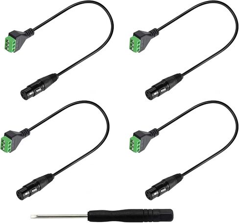 4 PCS XLR Male Connector to 3 Pin Screw Terminal Cable 30CM, Solderless XLR 3-Core Adapter Audio Cable with Screwdriver in Saudi Arabia