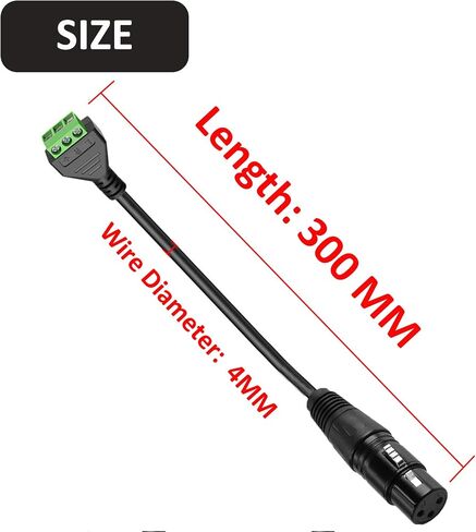 4 PCS XLR Male Connector to 3 Pin Screw Terminal Cable 30CM, Solderless XLR 3-Core Adapter Audio Cable with Screwdriver in Saudi Arabia