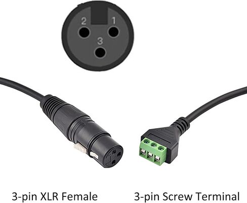 4 PCS XLR Male Connector to 3 Pin Screw Terminal Cable 30CM, Solderless XLR 3-Core Adapter Audio Cable with Screwdriver in Saudi Arabia