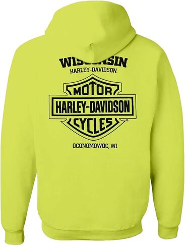 Harley-Davidson Men's Zone Willie G Skull Pullover Hoodie – Safety Green in Saudi Arabia