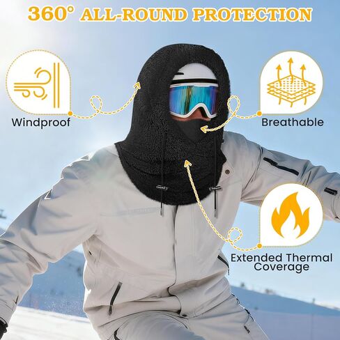 Winter Balaclava Ski Mask: Windproof Fleece Warm Face Cover Hood for Men Women Snowboarding Skiing Hiking Cycling in Saudi Arabia