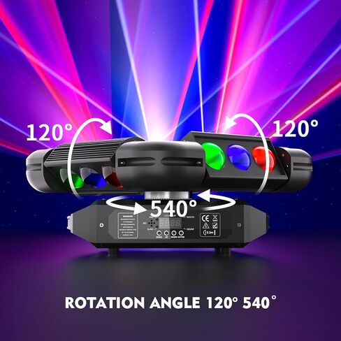 ضوء الرأس المتحرك، مصابيح FODEXAZY DJ 12LEDs 150W R/G/B/W Beam 4-in-1 Strobe Stage Light مع 16CH/64CH DMX512 والصوت المنشط لحفلات الزفاف ديسكو دي جي عيد الميلاد in Kuwait