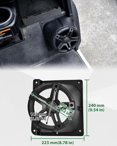 SAUTVS 6.5 بوصة تحت داش كيك مكبر صوت لملحقات Yamaha G14 G16 G19 G20 G22، حامل مكبر صوت أمامي لعربة الجولف القياسية Yamaha G14-G22، يدعم أجهزة مكبر الصوت 6.5 بوصة، قطعتان in Saudi Arabia