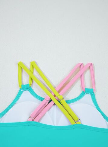 blibean Tween Girls Swimsuits 2 Piece Color Block Bikini Sets with Chest Pad Size 6-15 Years in Kuwait