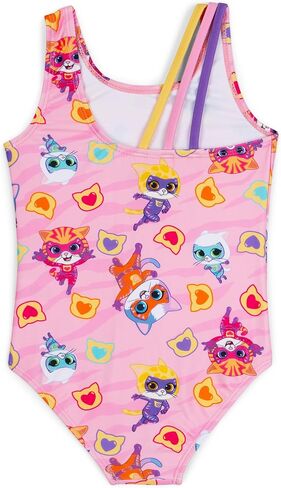 Disney Super Kitties Girls UPF 50+ One Piece Bathing Suit Toddler to Little Kid Sizes (2T - 7-8) in Saudi Arabia
