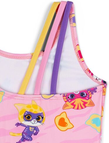 Disney Super Kitties Girls UPF 50+ One Piece Bathing Suit Toddler to Little Kid Sizes (2T - 7-8) in Saudi Arabia