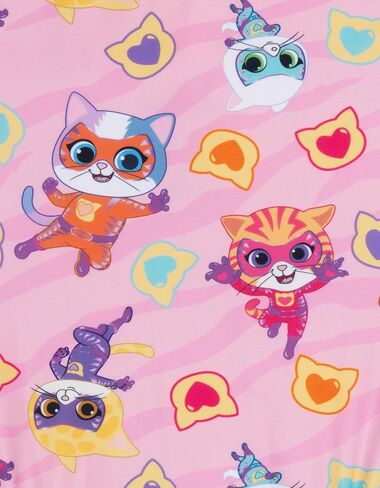 Disney Super Kitties Girls UPF 50+ One Piece Bathing Suit Toddler to Little Kid Sizes (2T - 7-8) in Saudi Arabia
