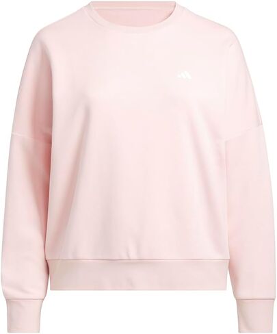 adidas Womens Essentials Feel Cozy Crew Neck Sweatshirt Casual - Pink - Size 3X in Saudi Arabia