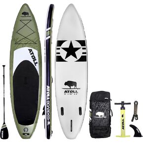 Atoll Inflatable Paddle Board with Premium SUP Stand Up Paddle Board Accessories & Back Pack, Non-Slip Comfort Deck for Unisex Adult in Kuwait