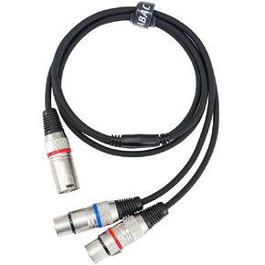 XLR Y-Splitter Cable, Dual XLR Male to XLR Female Microphone Cable, Balanced Female to 2 Male XLR Y Cord Audio Adapter, 5FT in Kuwait