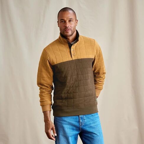 Orvis Battenkill Colorblock Quilted 1/4-Snap Sweatshirt for Men – Cloud-Soft Comfort, Lightweight Warmth, Effortless Layering in Saudi Arabia