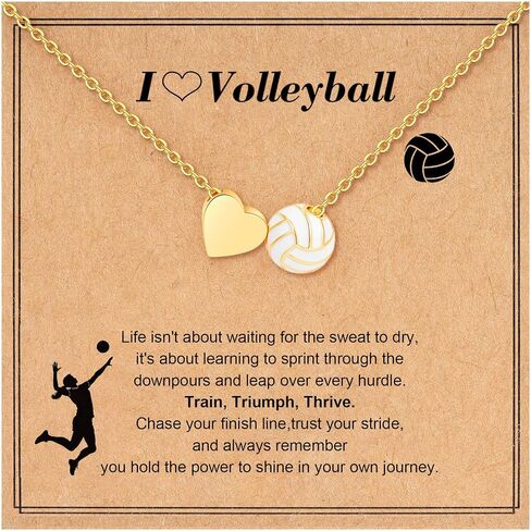 C-leen Softball/Soccer/Volleyball/Basketball Necklace for Girls Women - 18k Gold Filled Jewerly Softball/Soccer/Volleyball/Basketball Pendant Necklace Teen Girls Gifts for Girl Women in Kuwait