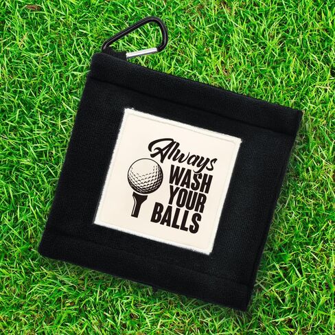 Always Wash Your Balls Funny Mini Golf Towel with Clip, Portable Black Golf Sweat Towel, Birthday Thank You Gifts for Friends Family Boss Coworkers Golfer Lover, Golfer Accessories for Men Women in Saudi Arabia