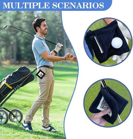 Always Wash Your Balls Funny Mini Golf Towel with Clip, Portable Black Golf Sweat Towel, Birthday Thank You Gifts for Friends Family Boss Coworkers Golfer Lover, Golfer Accessories for Men Women in Saudi Arabia