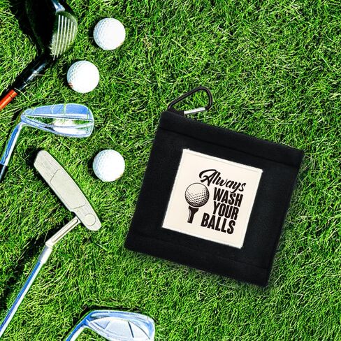 Always Wash Your Balls Funny Mini Golf Towel with Clip, Portable Black Golf Sweat Towel, Birthday Thank You Gifts for Friends Family Boss Coworkers Golfer Lover, Golfer Accessories for Men Women in Saudi Arabia