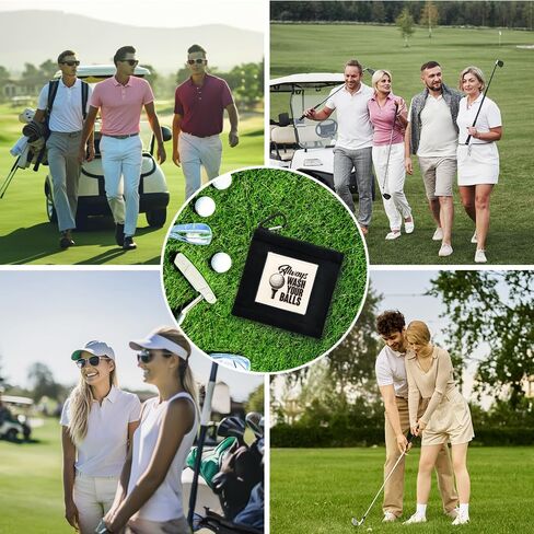 Always Wash Your Balls Funny Mini Golf Towel with Clip, Portable Black Golf Sweat Towel, Birthday Thank You Gifts for Friends Family Boss Coworkers Golfer Lover, Golfer Accessories for Men Women in Saudi Arabia