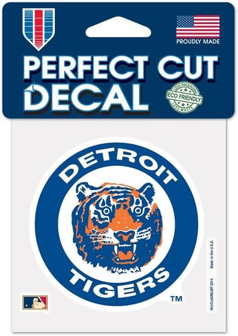 ملصق ملون WinCraft Detroit Tigers مقاس 10.16 سم × 10.16 سم، مرخص رسميًا، ديكور حائط، ملصق حائط لمروحة رياضية، غرفة المعيشة in Saudi Arabia