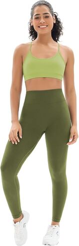 Seamless Workout Sets for Women 2 Piece Adjustable Strappy Sports Bra with High Waisted Butt Lifting Leggings Gym Sets in Saudi Arabia
