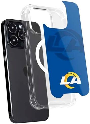 Skinit Phone Case Compatible with MagSafe iPhone 14 Pro Max - Officially Licensed NFL Los Angeles Rams Double Vision Design in Saudi Arabia