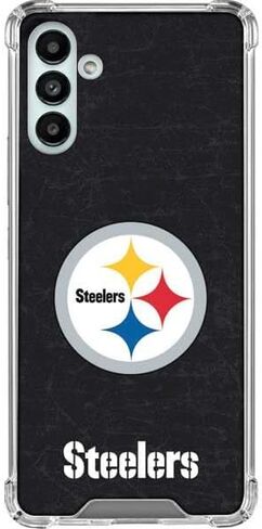 Skinit Clear Phone Case Compatible with Galaxy A13 5G - Officially Licensed NFL Pittsburgh Steelers Distressed Design in Saudi Arabia