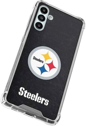 Skinit Clear Phone Case Compatible with Galaxy A13 5G - Officially Licensed NFL Pittsburgh Steelers Distressed Design in Saudi Arabia