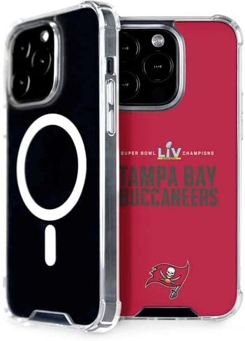 Skinit Phone Case Compatible with MagSafe iPhone 15 Pro - Officially Licensed NFL Super Bowl LV Champions Tampa Bay Buccaneers Design in Saudi Arabia
