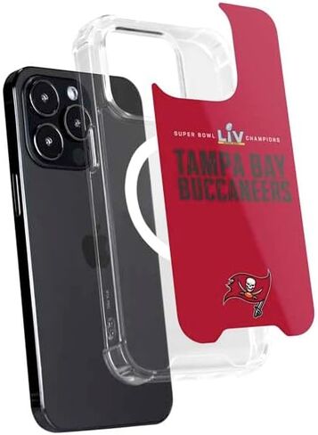 Skinit Phone Case Compatible with MagSafe iPhone 15 Pro - Officially Licensed NFL Super Bowl LV Champions Tampa Bay Buccaneers Design in Saudi Arabia