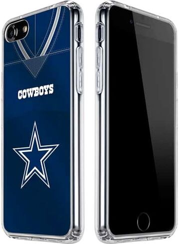 حافظة هاتف Skinit الشفافة متوافقة مع iPhone SE (الجيل الثاني والثالث) - تصميم جيرسي لفريق NFL Dallas Cowboys مرخص رسميًا in Saudi Arabia