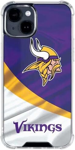 Skinit Clear Phone Case Compatible with iPhone 15 - Officially Licensed NFL Minnesota Vikings Design in Saudi Arabia