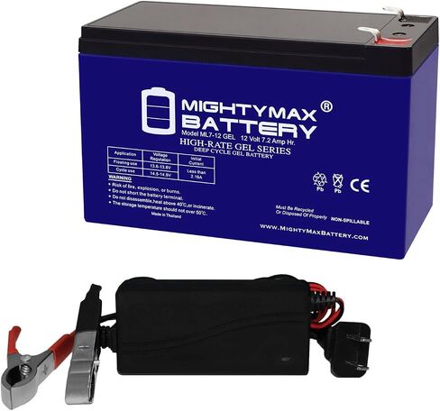 بطارية Mighty Max 12V 7AH Gel F1 بديلة متوافقة مع Ghost Controls AXBT + شاحن 12V in Saudi Arabia
