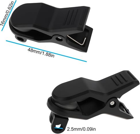 2PCS Guitar Tuner Clip 48x16mm Suitable for Guitar Instrument Black in Saudi Arabia