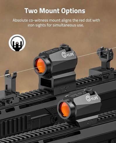 CVLIFE JackalHowl Red Dot Sight، Motion Awake 2 MOA Red Dot Optics، IPX7 مقاوم للماء ومضاد للضباب، عمر بطارية 50000 ساعة، نطاق نقطة حمراء مضغوط 1 × 20 مم لسكة Picatinny مقاس 21 مم، شاهد مشارك مطلق in Kuwait