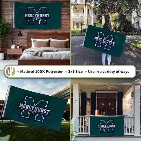 علم جامعة MU من Desert Cactus Mercyhurst - لافتة Lakers مقاس 3 × 5 أقدام، قماش متين للاستخدام الداخلي/الخارجي، تصميم بوليستر 100% (النمط 1) in Saudi Arabia
