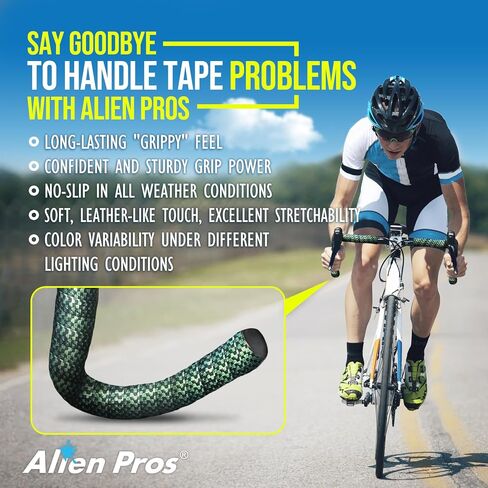 ALIEN PROS Chameleon Skin Bike Handlebar Tape (Set of 2) – Full Pattern Upgrade with Striking Color-Shifting Design and Premium Comfort Grip (Blue) in Saudi Arabia
