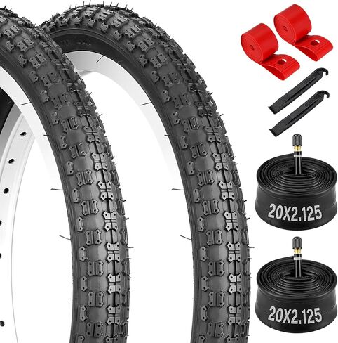 مجموعة إطارات دراجة الطريق 20 × 1.95/2.125، 20 بوصة 53-406/57-406 مجموعة إطارات دراجة وأنبوب بديلة قابلة للطي مع رافعات، إطارات مطاطية بوتيل ممتازة مقاومة للثقب 20 بوصة لدراجة BMX MTB للطرق الوعرة in Kuwait