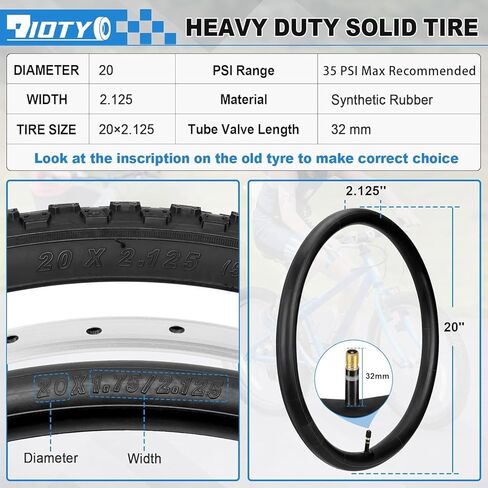 مجموعة إطارات دراجة الطريق 20 × 1.95/2.125، 20 بوصة 53-406/57-406 مجموعة إطارات دراجة وأنبوب بديلة قابلة للطي مع رافعات، إطارات مطاطية بوتيل ممتازة مقاومة للثقب 20 بوصة لدراجة BMX MTB للطرق الوعرة in Kuwait