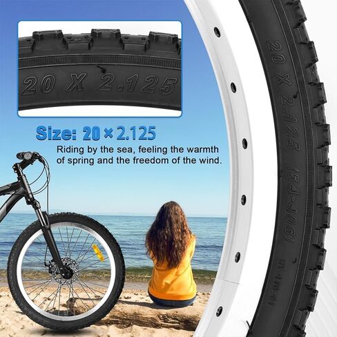 مجموعة إطارات دراجة الطريق 20 × 1.95/2.125، 20 بوصة 53-406/57-406 مجموعة إطارات دراجة وأنبوب بديلة قابلة للطي مع رافعات، إطارات مطاطية بوتيل ممتازة مقاومة للثقب 20 بوصة لدراجة BMX MTB للطرق الوعرة in Kuwait