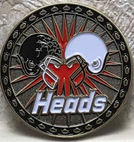 Football Referee Challenge Flip Coin. Red White, 1.5 Inch Diameter, Double-Sided Flip Toss Coin in Saudi Arabia