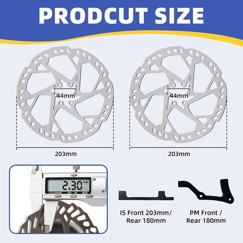 6 Pistons Hydraulic Brakes for Ebike, Hydraulic Brake Kit for E-bike MTB Mountain Bike, Electric Bike Pre-Bled Brake Set, 2-Pin Waterproof Power-Off Sensor Connectors, 203mm Brake Disc Rotors in Saudi Arabia