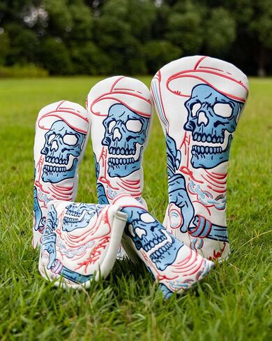 Golf Club Head Covers,3pcs Driver Fairway Hybrid Golf Headcovers for Woods, PU Leather with Advanced Embroidery for Most Brands in Saudi Arabia