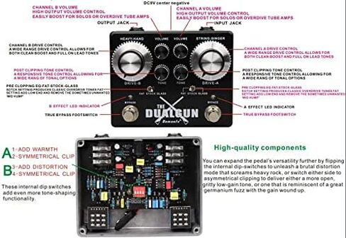 Demonfx Dual Gun 2 Channel Blues/Rock Overdrive Numerous set Options Fast US Ship in Saudi Arabia