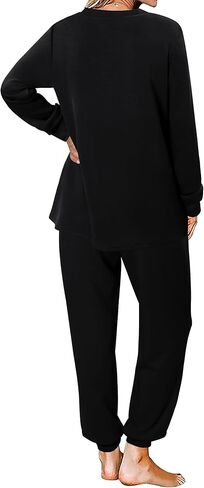 KISSMODA 2 Piece Sets for Women Sweatsuit Casual Tracksuits Long Sleeve Tops and Pants 2025 Lounge Outfits in Kuwait
