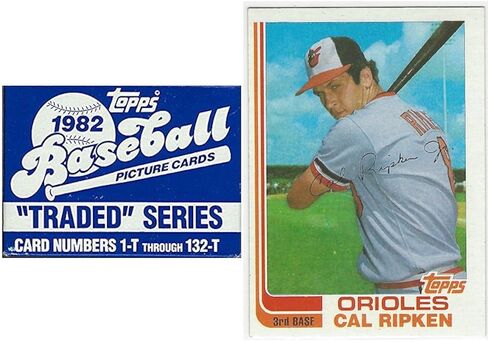 1982 Topps Traded Baseball Series Complete 132 Card Set. It Is in the Original Factory Set Box, Never Sealed As Topps Didn't Start Sealing Them Until 1992. This Set Contains the Most Sought After 1982 Cal Ripken Rookie Card #98-T! in Saudi Arabia