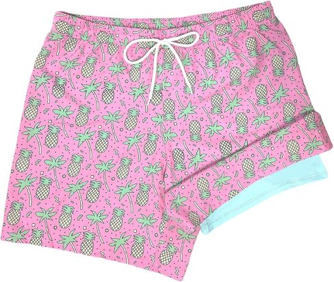 Mens Swim Trunks Summer Beach Board Shorts Quick Dry Swimwear Casual Vacation Bathing Suit with Liner in Kuwait