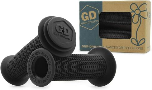 GD - مقابض أمان جديدة لدراجة الأطفال من Grip Division مع حماية من الصدمات لدراجات التوازن والدراجات البخارية ومقود دراجات BMX للأطفال (زوج) - أسود in Saudi Arabia