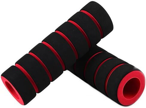 زوج واحد من مقابض المقود الإسفنجية الحمراء غير القابلة للانزلاق للدراجات والدراجات النارية - أغطية قبضة إسفنجية ناعمة ومتينة لركوب الدراجات، وسباقات الطرق، وحماية رافعة الفرامل - أشرطة مقود مريحة، ومقابض in Kuwait