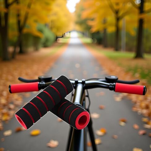 زوج واحد من مقابض المقود الإسفنجية الحمراء غير القابلة للانزلاق للدراجات والدراجات النارية - أغطية قبضة إسفنجية ناعمة ومتينة لركوب الدراجات، وسباقات الطرق، وحماية رافعة الفرامل - أشرطة مقود مريحة، ومقابض in Kuwait