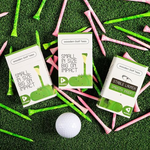 تي شيرتات جولف ملونة من Amy Sport خشبية مقاس 3 1/4 2 3/4 بوصة قيمة 18/72/180 حزمة، تي شيرتات أنيقة من الخيزران المطلي لتعزيز الرؤية وتقليل الاحتكاك والمزيد من الثبات للرجال والنساء in Kuwait